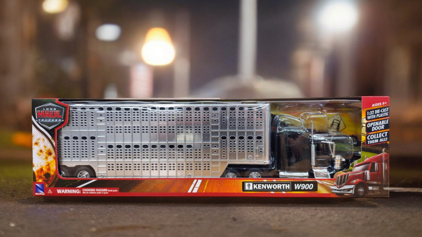 1:32 Scale Kenworth W900 with Cattle Hauler