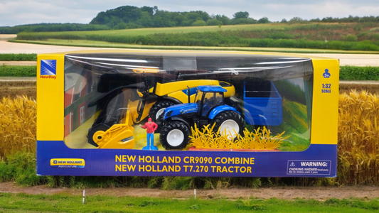 1:32 Scale New Holland Combine & Tractor Set