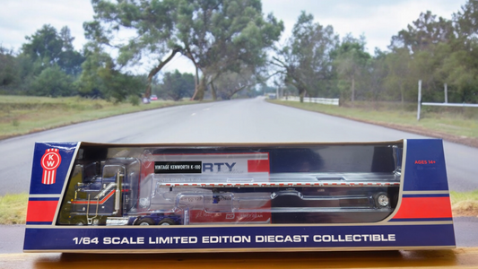 1:64 Scale Kenworth K100 with Wilson Flatbed Trailer